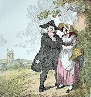The sentimentalist, ironic English copper engraving