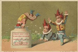 Series Genrebilder 5 (1873 to 1878) (Paris) Children dressed as clowns with a Liebig glass