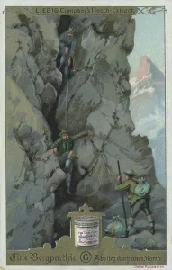 Series A mountain party, descent through the chimney