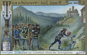 Series Opera Tannhaeuser, Wolfram von Eschenbach recognises the returned man