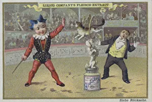Series of pictures of children as artists in the circus