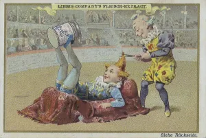 Series of pictures of children as artists in the circus