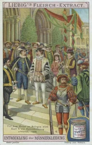 Series of pictures Development of men's clothing