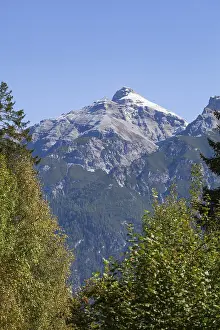 Serles mountain with forest and trees