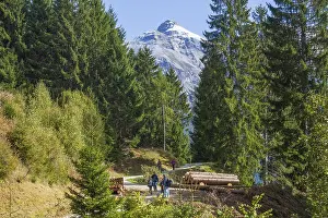 Serles mountain with hiking trail