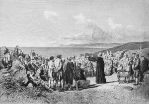 Sermon on the beach on the island of Ruegen