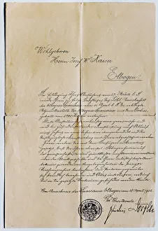 Service contract of the Sparkassa Elbogen in Suetterlin script from 1902