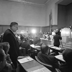 Session of the North Rhine-Westphalian Parliament in 1965 in Duesseldorf