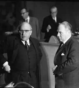 Session of the North Rhine-Westphalian Parliament in 1965 in Duesseldorf