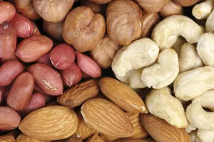 Set of nuts - peanuts, cashews, almonds, walnuts