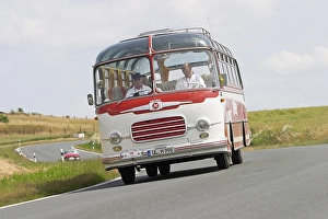 Setra bus at vintage car rallye 2000 km through germany