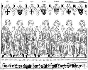 Seven Electors elect Heinrich Count of Luetzelburg as Roman King of Frankfurt on 27 November