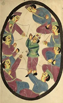 Seven heroes or warriors killing Abhimanya