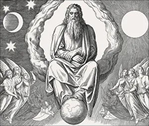 Seventh day, God rests, by Julius Schnorr von Carolsfeld