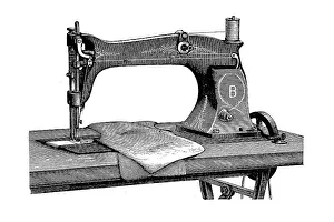 Sewing machine 1890: Tailor's machine with rotating shuttle by Baer & Rempels in Bielefeld
