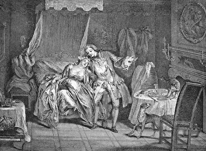 He shall find her flea, gallant French engraving by P Surugue