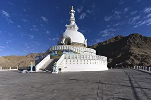 Category Buddhism Prints: Shanti Stupa in Leh, Ladakh, Jammu and Kashmir