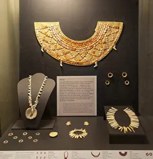 Shell necklaces from Calakmul, Mayan archaeological museum