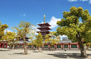 Shitennoji Temple with five-story pagoda Gojunoto
