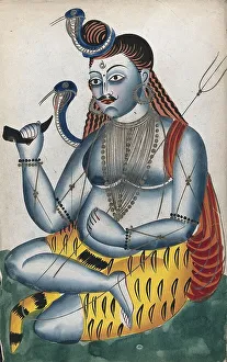 Shiva, one of the main gods of Hinduism and his symbols