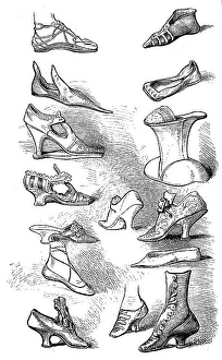 Shoe fashion from different eras