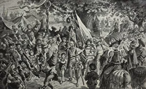 Shooting match, historical illustration, 1851