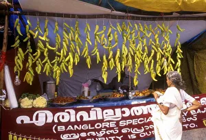 A shop selling chilli fritters