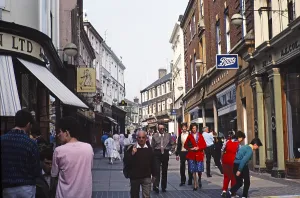 Shoppers in the pedestrian zone of London Street, Norwich, Norfolk, England, Great Britain 1987