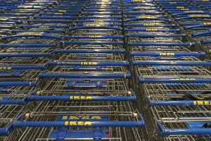 Shopping trolley at IKEA, Bavaria, Germany, Europe