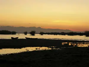 Shore of Lake Malawi at sunrise