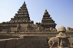 Shore temple dedicated to gods Vishnu and Shiva built c