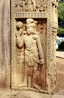 Showing stories of Buddha on lower panel of north pillar front side of eastern gateway of stupa 1