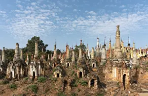 Category Buddhism Prints: Shwe Inn Thein Paya, pagoda complex
