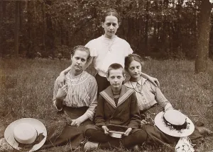 Siblings in a park, ca. 1916