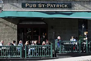 Sidewalk cafe in the historic town centre of Quebec City