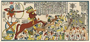 The siege of Dapur in 1269 BC on a mural in Ramesses II's temple in Thebes