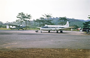 Sierra Leone Airways de Havilland Heron DH114 aircraft, Kotoka International Airport, Accra, Ghana, West Africa 1963 1964, Africa