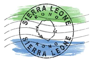 Sierra Leone Kono Round Seal Map Design