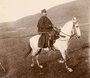 Sightseeing escort, soldier on a horse
