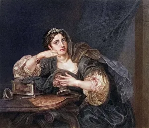 Sigismonda with the heart of her husband Engraved by T W Shaw after Hogarth from The Works of Hogarth published London