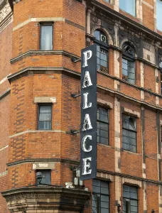 Sign on historic building, Palace theatre