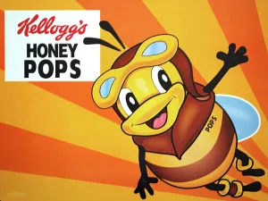 Sign, signs, tin signs, advertising signs, advertisement, nostalgia, old, old, advertising signs, product advertising, company logo, company, companies, trademark, collection, Kellogs, Honig Pobs, food, Lower Saxony, Federal Republic of Germany