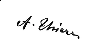 Signature, handwriting by A. Thiers