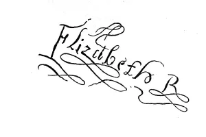 Signature, handwriting of Elizabeth