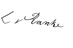 Signature, manuscript by L. von Ranke