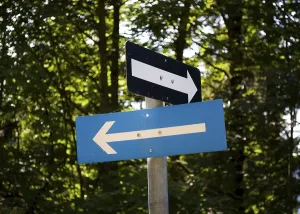 Signpost with two arrows