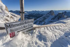 Signpost, sign for via ferrata