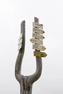 Signpost at the source of the Elbe at an altitude of 1380m