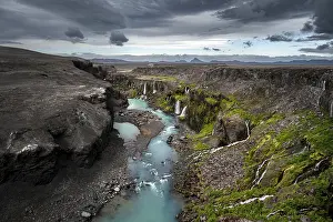 Sigoldugljufur waterfall at a canyon