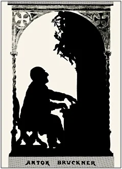 Silhouette portrait of Josef Anton Bruckner